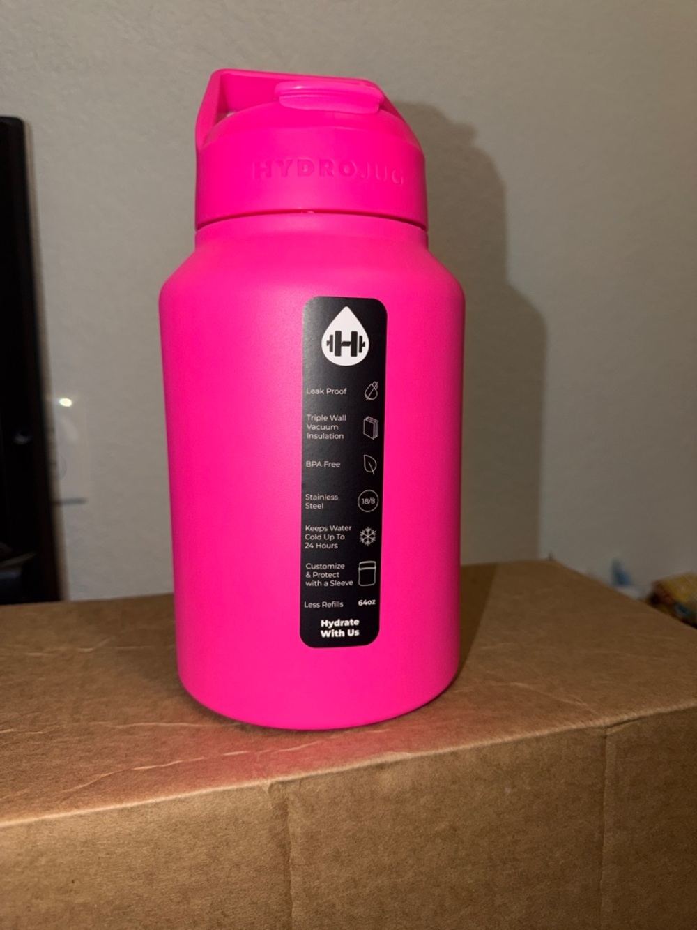 HydroJug 64oz Stainless Steel Jug - Bright Pink
